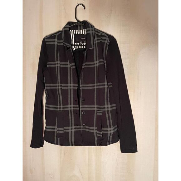 Hurley women's‎ black and white patterned blazer jacket, size medium - Picture 2 of 16